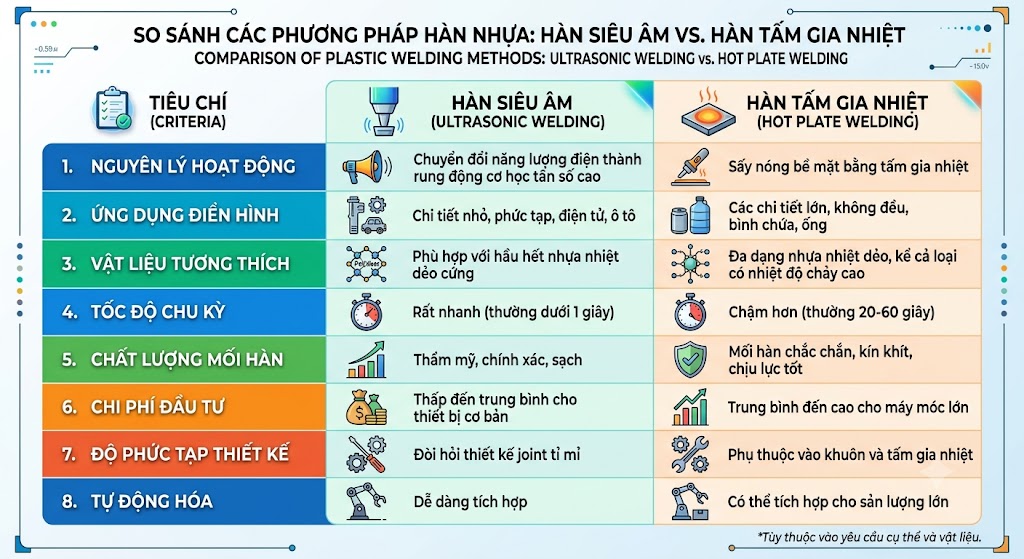 So Sánh Hàn Siêu ÂM Và Hàn Tấm Gia Nhiệt: Phương Pháp Nào Tối ƯU Cho Bạn?